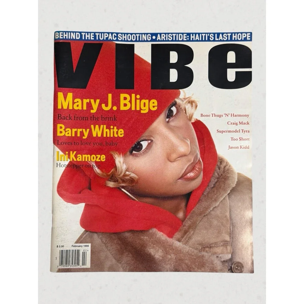 Vintage Vibe Magazine 1995 Feb Mary J Blige Too Short Barry White Hip Hop Tupac